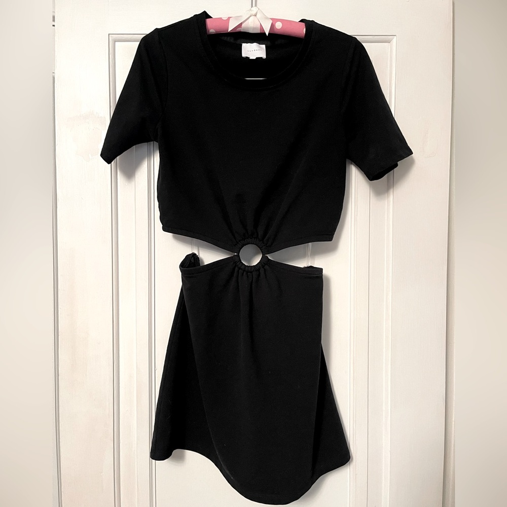 Black Cut-Out Sundays T-Shirt Dress